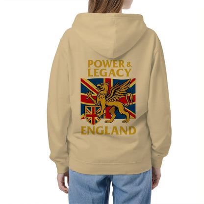 Union Jack Zip Hoodie - Golden Emblem UK Unisex Streetwear - Celtic Wolfwear