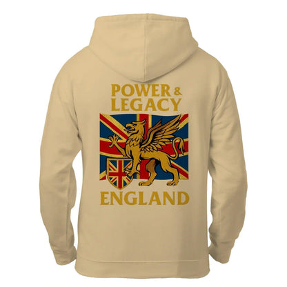 Union Jack Zip Hoodie - Golden Emblem UK Unisex Streetwear - Celtic Wolfwear
