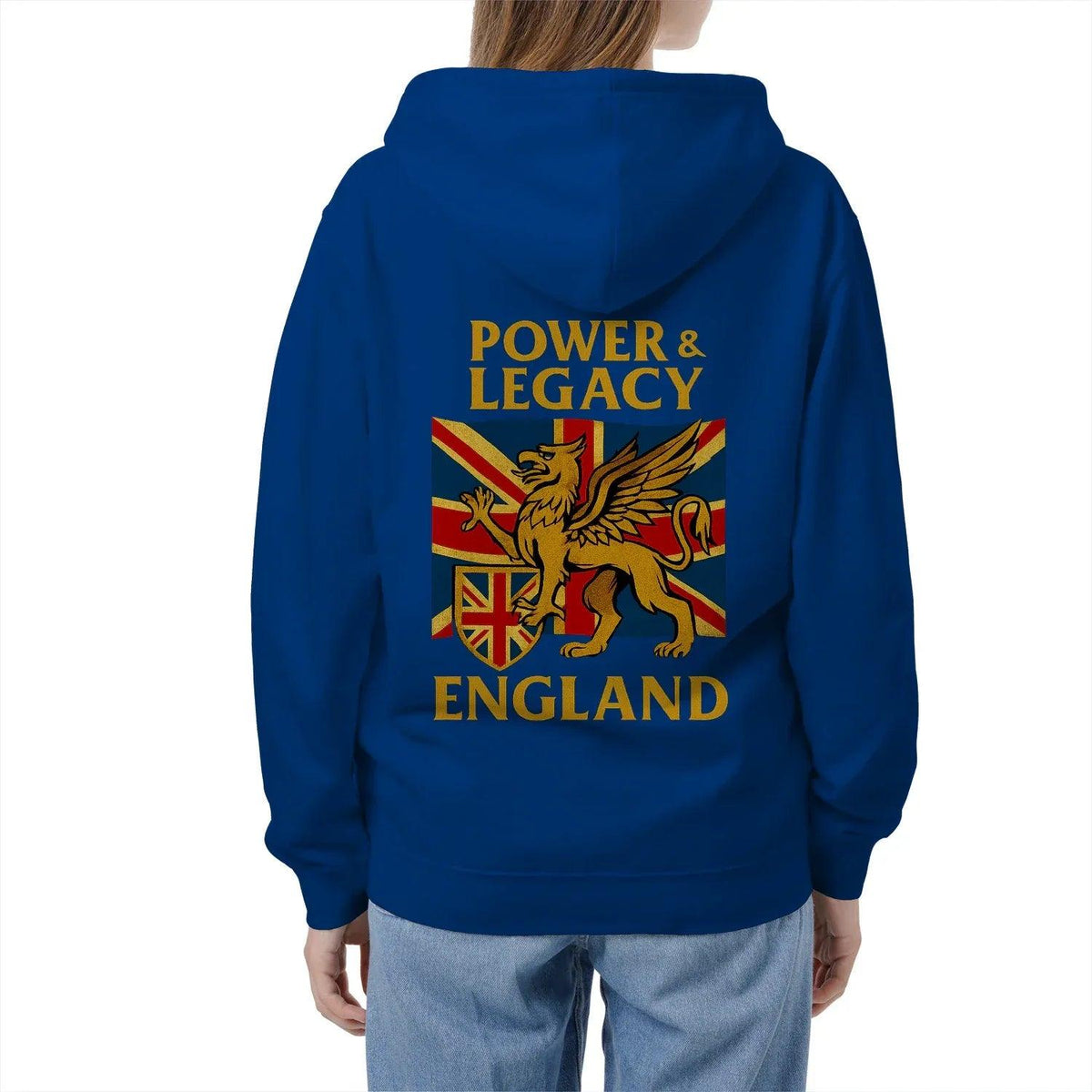 Union Jack Zip Hoodie - Golden Emblem UK Unisex Streetwear - Celtic Wolfwear