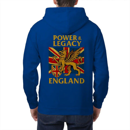 Union Jack Zip Hoodie - Golden Emblem UK Unisex Streetwear - Celtic Wolfwear
