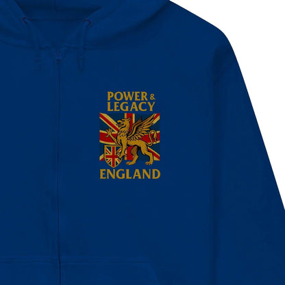 Union Jack Zip Hoodie - Golden Emblem UK Unisex Streetwear - Celtic Wolfwear