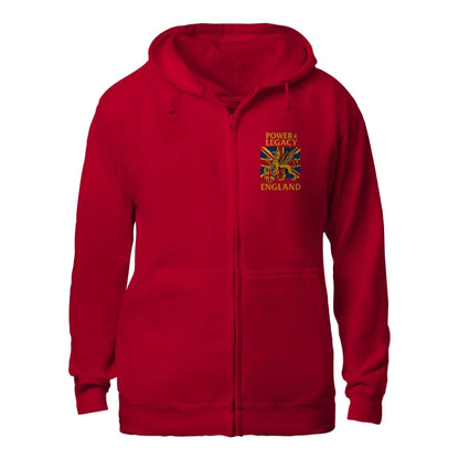 Union Jack Zip Hoodie - Golden Emblem UK Unisex Streetwear - Celtic Wolfwear