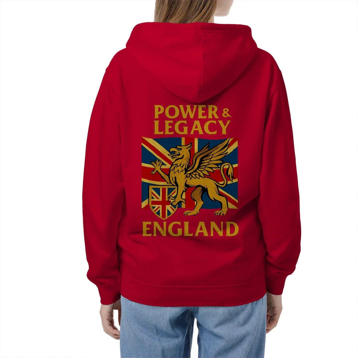 Union Jack Zip Hoodie - Golden Emblem UK Unisex Streetwear - Celtic Wolfwear