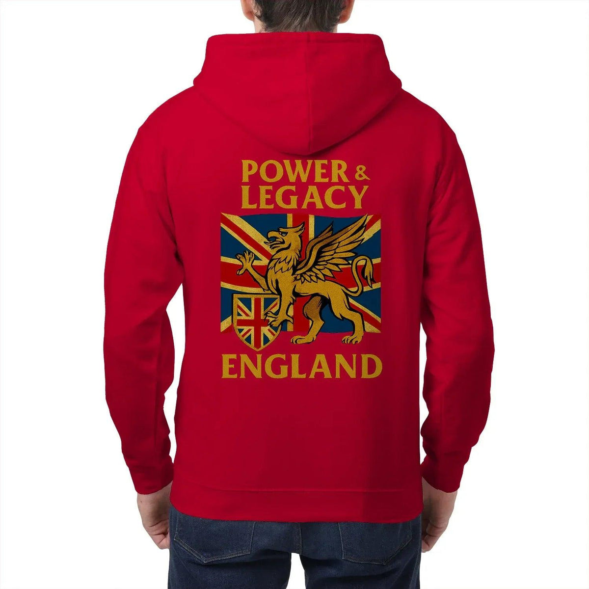 Union Jack Zip Hoodie - Golden Emblem UK Unisex Streetwear - Celtic Wolfwear