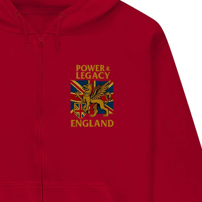 Union Jack Zip Hoodie - Golden Emblem UK Unisex Streetwear - Celtic Wolfwear