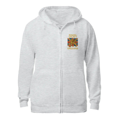 Union Jack Zip Hoodie - Golden Emblem UK Unisex Streetwear - Celtic Wolfwear