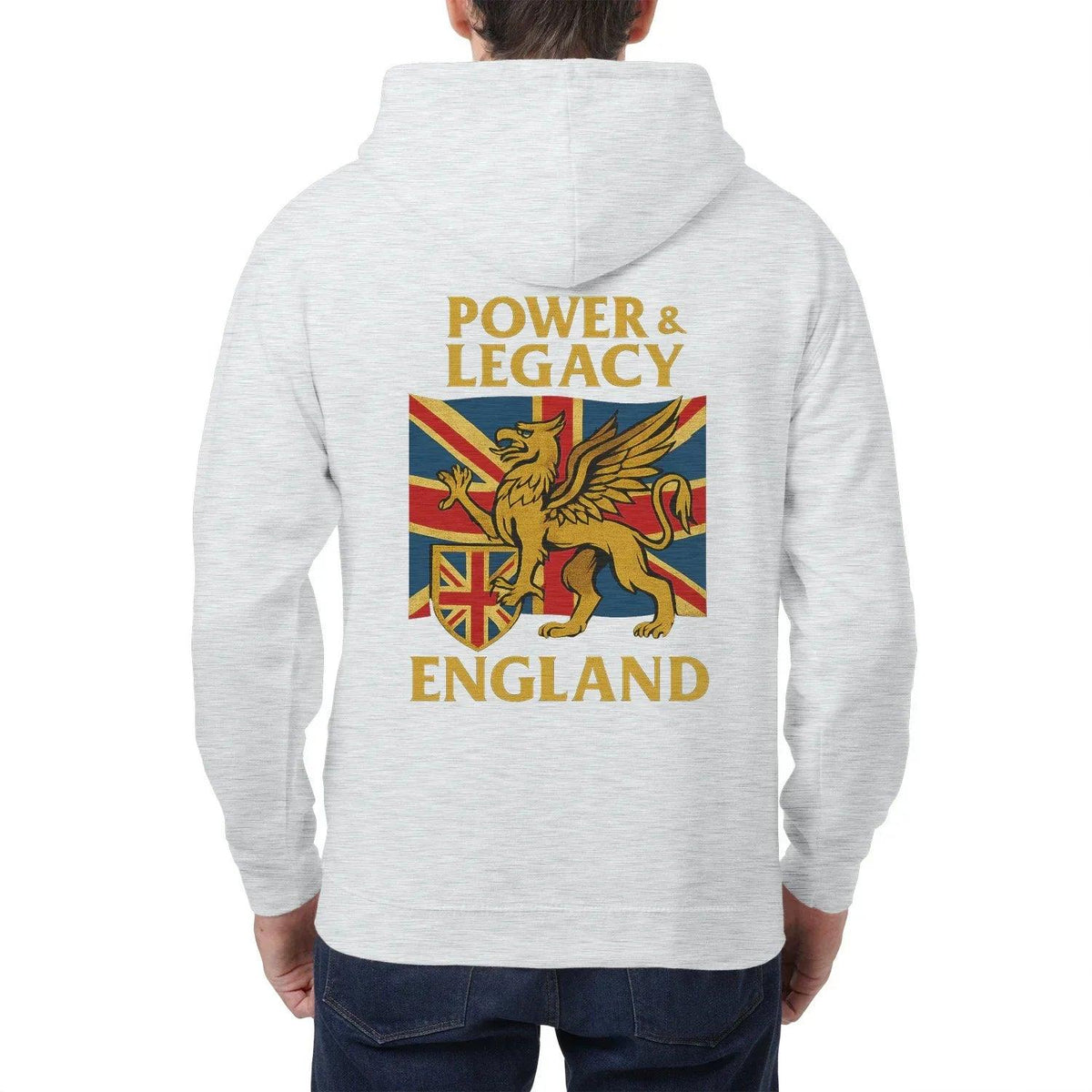 Union Jack Zip Hoodie - Golden Emblem UK Unisex Streetwear - Celtic Wolfwear