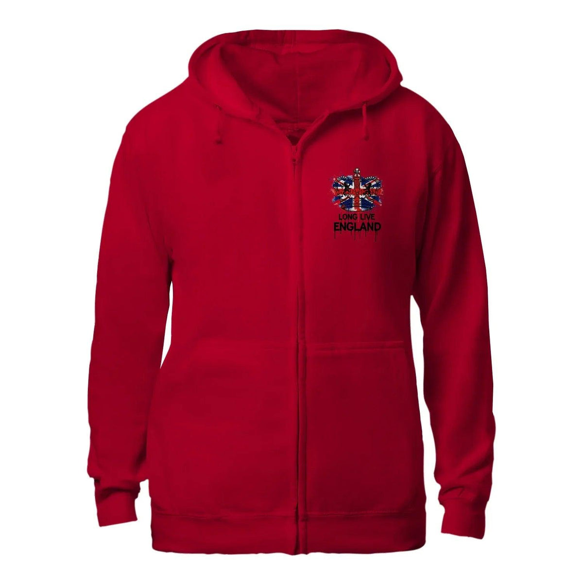 Union Jack Zip Hoodie - Long Live Red White and Blue - Celtic Wolfwear