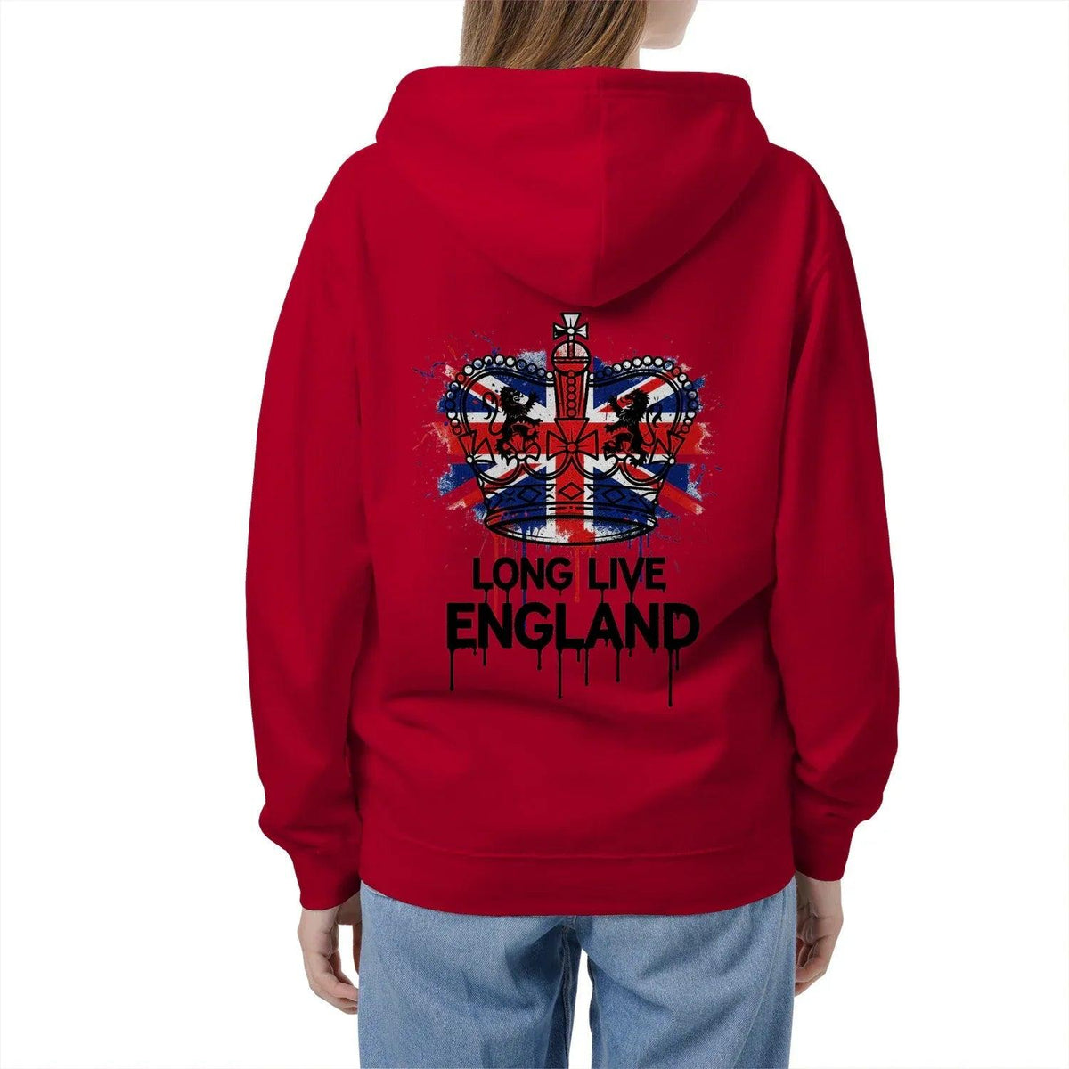 Union Jack Zip Hoodie - Long Live Red White and Blue - Celtic Wolfwear