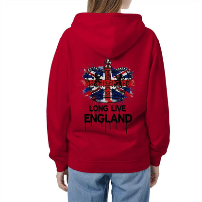Union Jack Zip Hoodie - Long Live Red White and Blue - Celtic Wolfwear