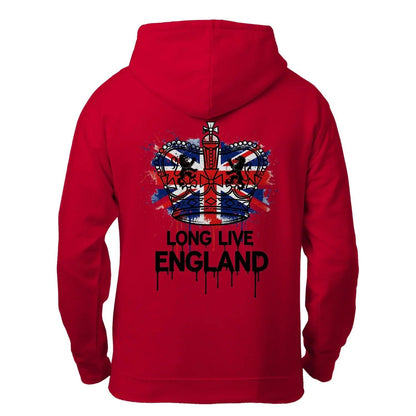 Union Jack Zip Hoodie - Long Live Red White and Blue - Celtic Wolfwear