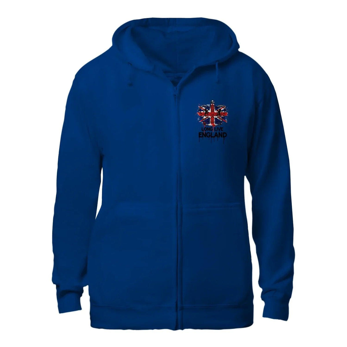 Union Jack Zip Hoodie - Long Live Red White and Blue - Celtic Wolfwear