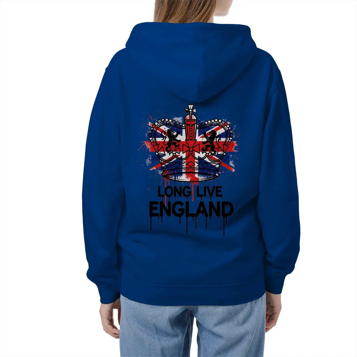 Union Jack Zip Hoodie - Long Live Red White and Blue - Celtic Wolfwear
