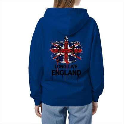 Union Jack Zip Hoodie - Long Live Red White and Blue - Celtic Wolfwear
