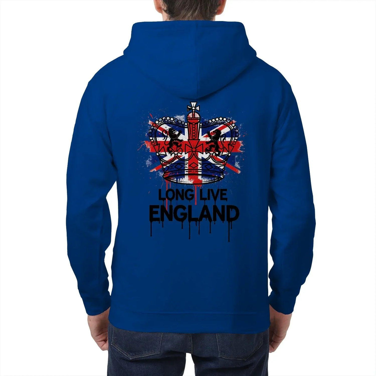 Union Jack Zip Hoodie - Long Live Red White and Blue - Celtic Wolfwear