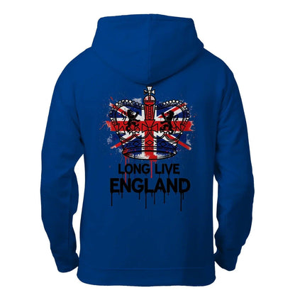 Union Jack Zip Hoodie - Long Live Red White and Blue - Celtic Wolfwear