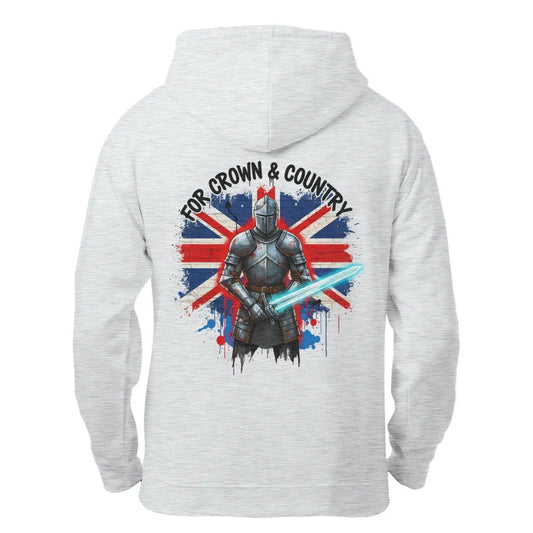 Union Jack Zip Hoodie - Medieval Knight Unisex Streetwear - Celtic Wolfwear