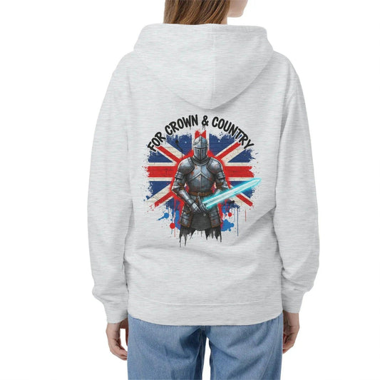 Union Jack Zip Hoodie - Medieval Knight Unisex Streetwear - Celtic Wolfwear