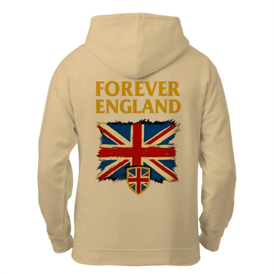Union Jack Zip Hoodie - Tan Casual, Heritage Streetwear - Celtic Wolfwear
