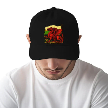 Welsh Dragon Baseball Cap - Flag, Adjustable Headwear - Celtic Wolfwear