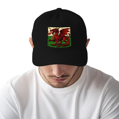 Welsh Dragon Baseball Cap - Flag Red, Matchday Headwear - Celtic Wolfwear