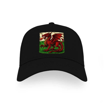 Welsh Dragon Baseball Cap - Flag Red, Matchday Headwear - Celtic Wolfwear