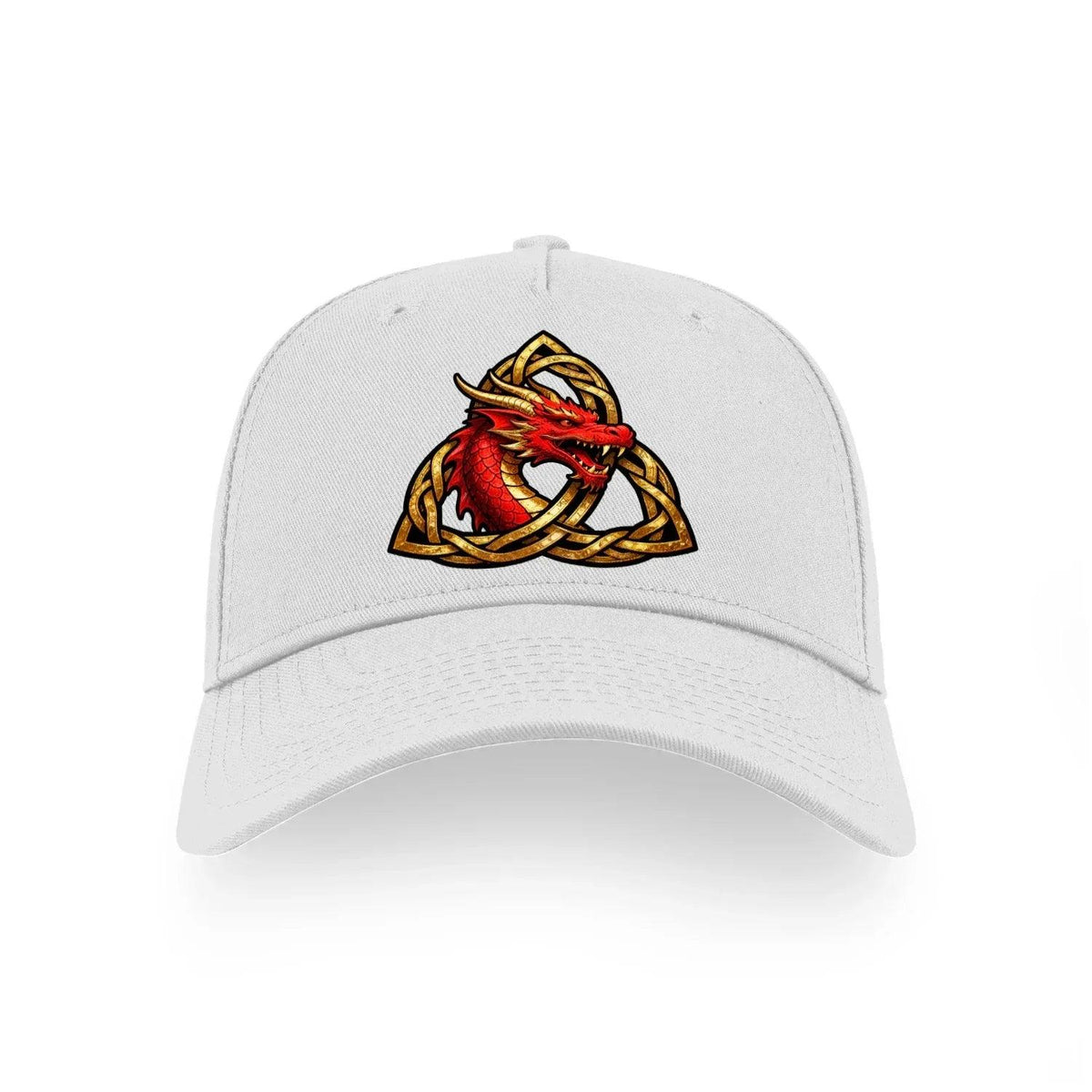 Welsh Dragon Baseball Cap - Trinity Knot Triquetra Red - Celtic Wolfwear