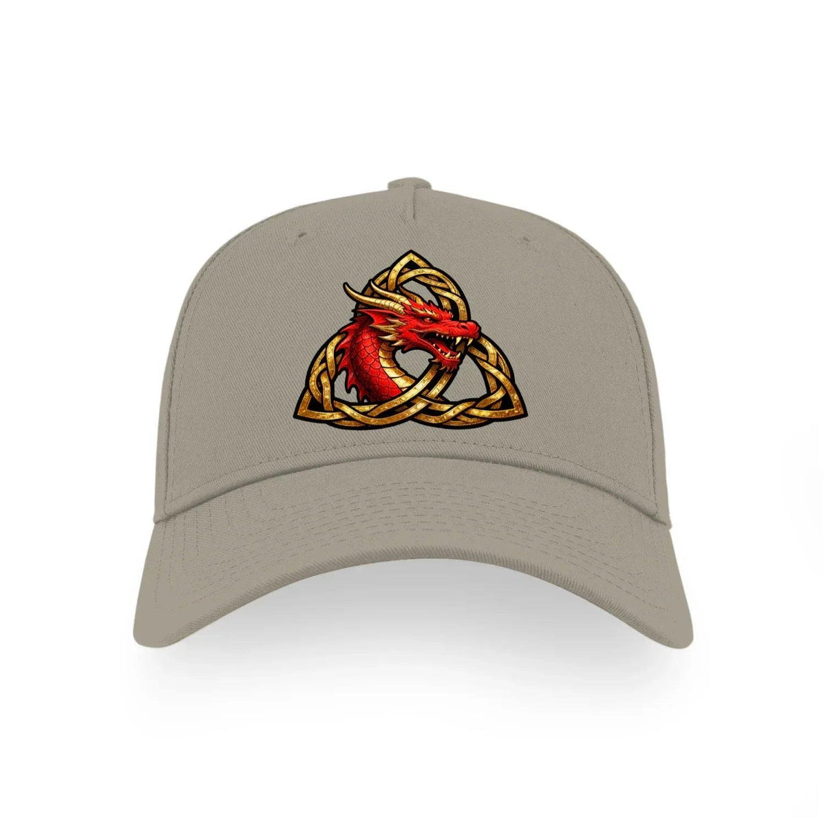 Welsh Dragon Baseball Cap - Trinity Knot Triquetra Red - Celtic Wolfwear