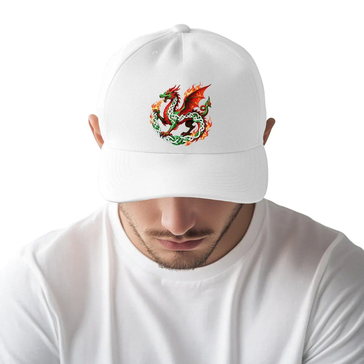 Welsh Dragon Baseball Cap - Yin Yang, Matchday Headwear - Celtic Wolfwear