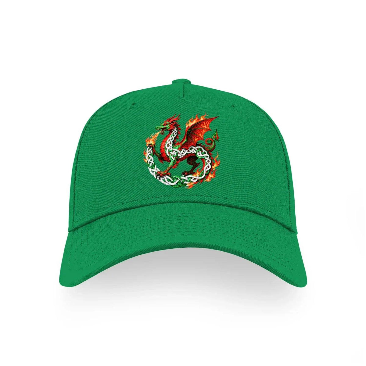 Welsh Dragon Baseball Cap - Yin Yang, Matchday Headwear - Celtic Wolfwear