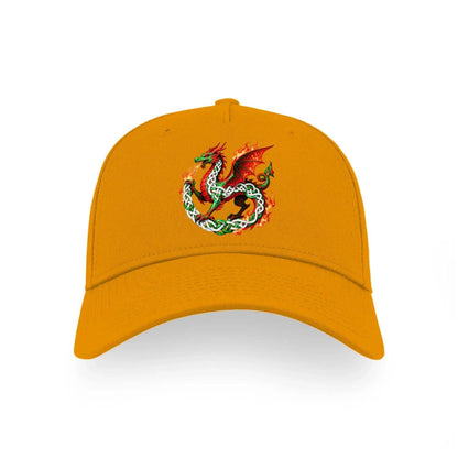 Welsh Dragon Baseball Cap - Yin Yang, Matchday Headwear - Celtic Wolfwear