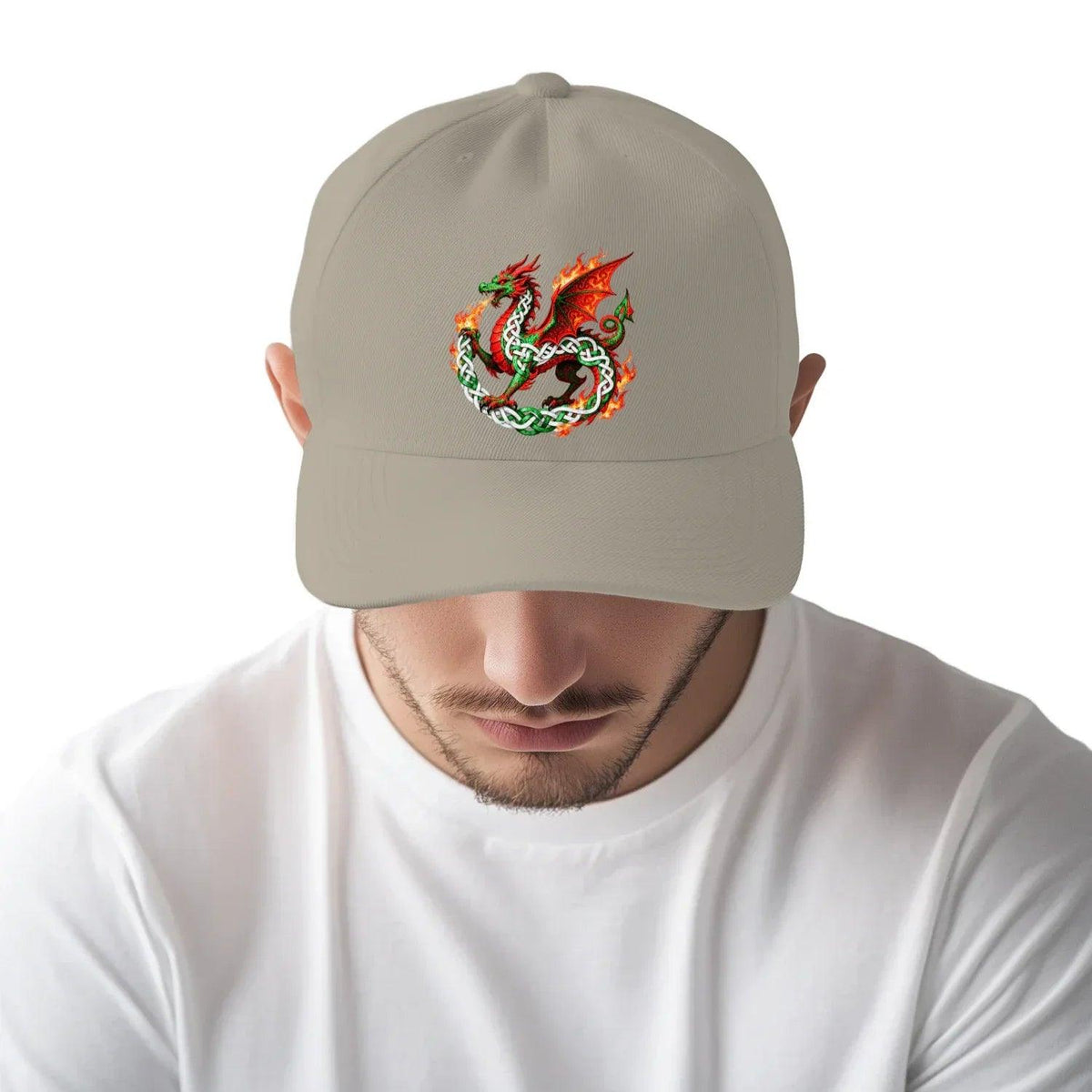 Welsh Dragon Baseball Cap - Yin Yang, Matchday Headwear - Celtic Wolfwear