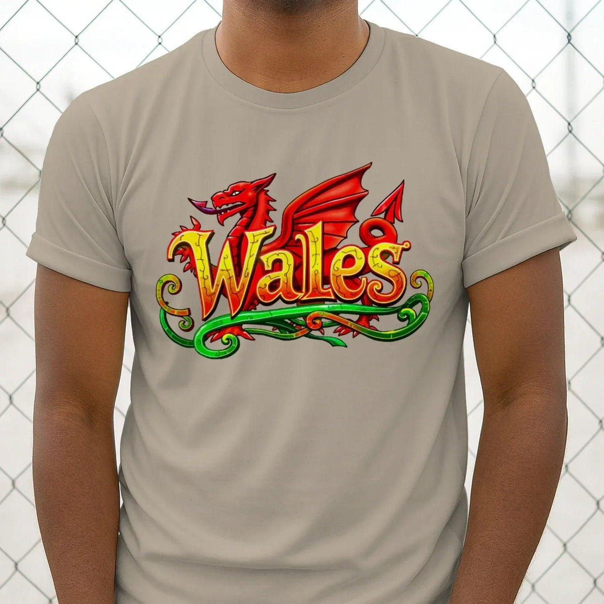 Welsh Dragon Flourish T-Shirt – National Pride Graphic - Celtic Wolfwear