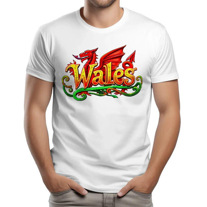 Welsh Dragon Flourish T-Shirt – National Pride Graphic - Celtic Wolfwear