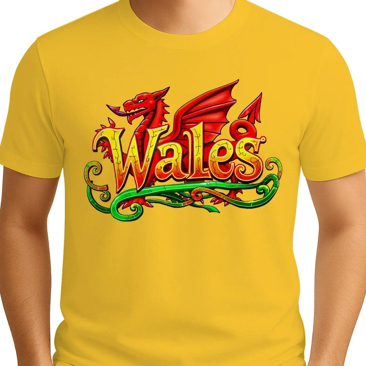 Welsh Dragon Flourish T-Shirt – National Pride Graphic - Celtic Wolfwear