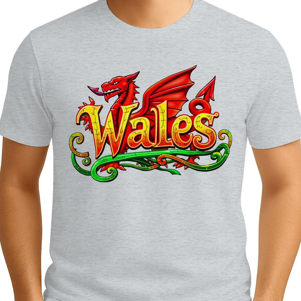 Welsh Dragon Flourish T-Shirt – National Pride Graphic - Celtic Wolfwear