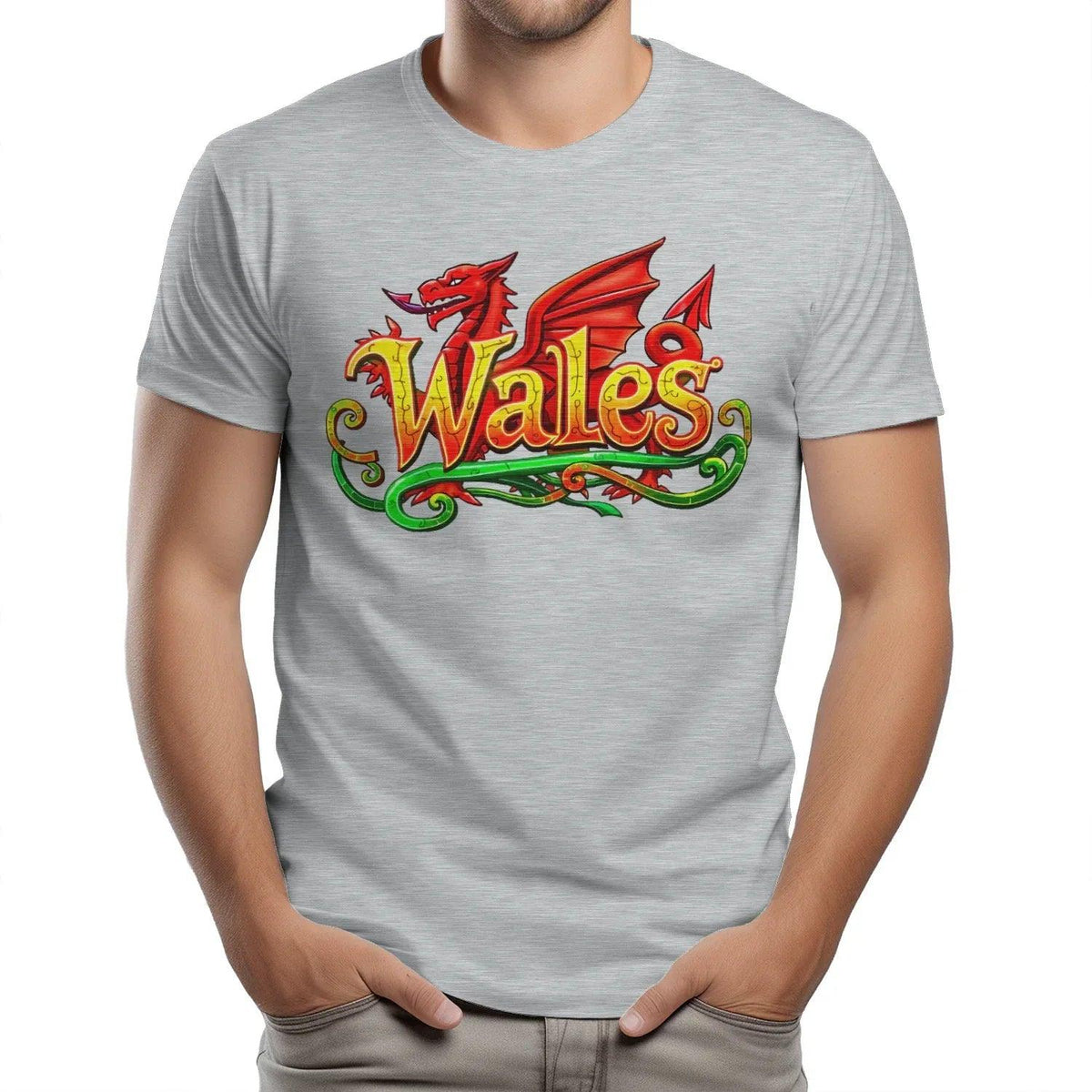 Welsh Dragon Flourish T-Shirt – National Pride Graphic - Celtic Wolfwear