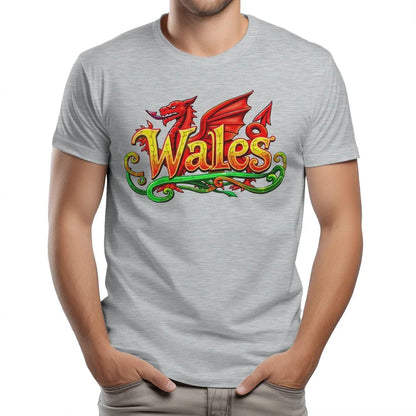 Welsh Dragon Flourish T-Shirt – National Pride Graphic - Celtic Wolfwear