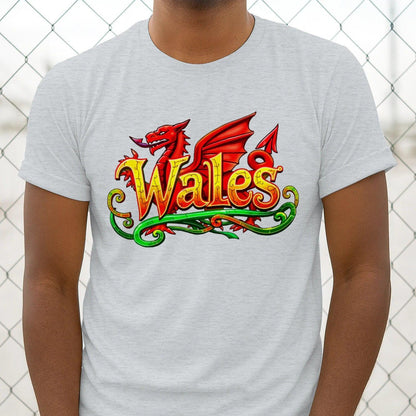 Welsh Dragon Flourish T-Shirt – National Pride Graphic - Celtic Wolfwear