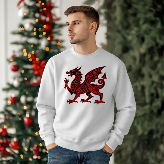 Welsh Dragon Heritage Sweatshirt – Red Edition 01 - Celtic Wolfwear