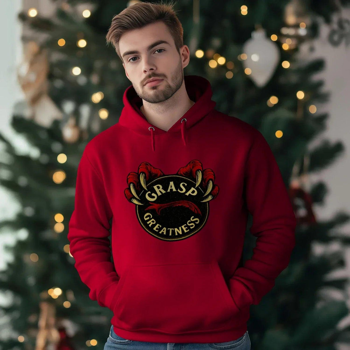 Welsh Dragon Hoodie - Grasp Greatness Unisex Streetwear - Celtic Wolfwear