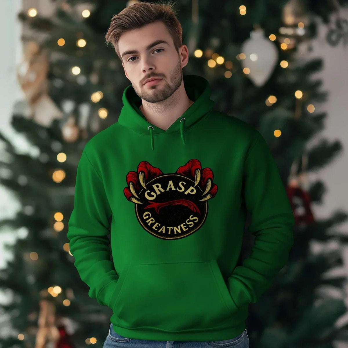 Welsh Dragon Hoodie - Grasp Greatness Unisex Streetwear - Celtic Wolfwear