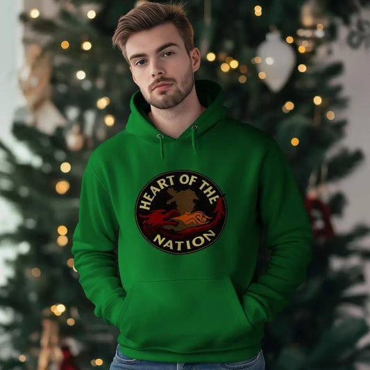 Welsh Dragon Hoodie - Heart of the Nation Unisex Streetwear - Celtic Wolfwear
