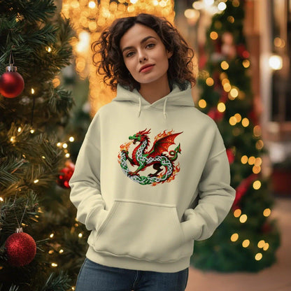 Welsh Dragon Hoodie - Heritage Street Unisex Streetwear - Celtic Wolfwear