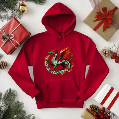 Welsh Dragon Hoodie - Heritage Street Unisex Streetwear - Celtic Wolfwear