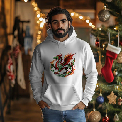 Welsh Dragon Hoodie - Heritage Street Unisex Streetwear - Celtic Wolfwear