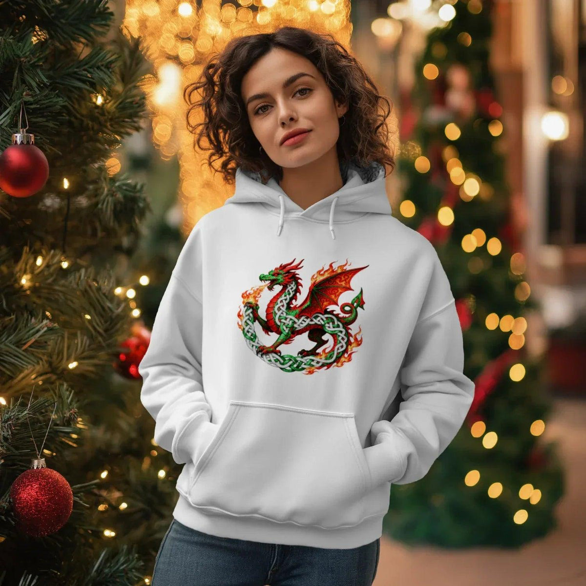 Welsh Dragon Hoodie - Heritage Street Unisex Streetwear - Celtic Wolfwear