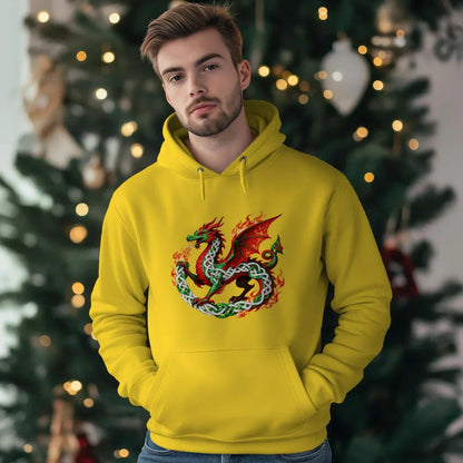 Welsh Dragon Hoodie - Heritage Street Unisex Streetwear - Celtic Wolfwear