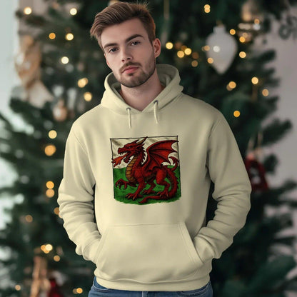 Welsh Dragon Hoodie - Moisture Crest, Unisex Streetwear - Celtic Wolfwear