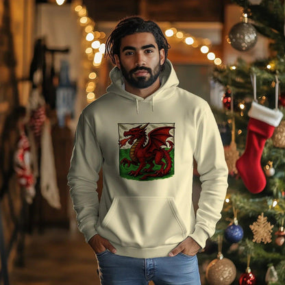 Welsh Dragon Hoodie - Moisture Crest, Unisex Streetwear - Celtic Wolfwear